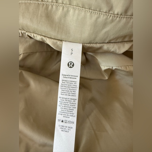 LULULEMON Oversized Fit Coaches Jacket Small Khaki - Picture 7 of 7